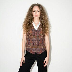 VINTAGE PLUS PREFERRED GEOMETRIC DENIM VEST WOMAN 44
